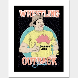 Artwork Outback Jack Wrestling Aesthetic  // Just Say No To Drugs Posters and Art